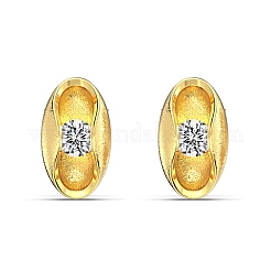 925 Sterling Silver Micro Pave Clear Cubic Zirconia Stud Earrings&nbsp;EJEW-K301-01MG