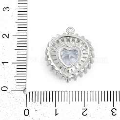 Brass Micro Pave Cubic Zirconia with Glass Pendants&nbsp;KK-Q026-20P