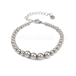 304 Stainless Steel Beaded Bracelets for Women&nbsp;BJEW-Z136-02P