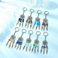 9Pcs Natral Gemstone Keychain&nbsp;KEYC-JKC01235