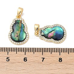 Brass Micro Pave Clear Cubic Zirconia Pendants&nbsp;KK-Q030-08G