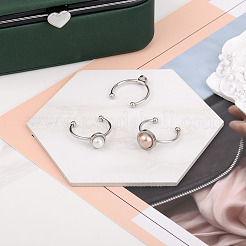 9Pcs 3 Styles 304 Stainless Steel Cuff Pad Ring Settings&nbsp;STAS-PJ0001-16P