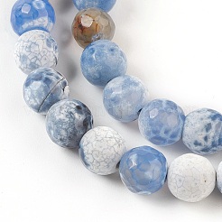 Faceted Natural Fire Crackle Agate Beads Strands&nbsp;X-G-F447-8mm-B09