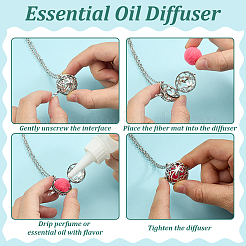 3Pcs 3 Styles Alloy Hollow Cage Diffuser Pendant Cable Chain Necklaces&nbsp;NJEW-PH0001-46P