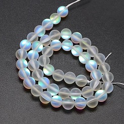 Synthetic Moonstone Beads Strands&nbsp;G-F142-8mm-01
