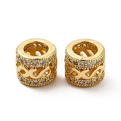 Rack Plating Brass Micro Pave Clear Cubic Zirconia European Beads&nbsp;KK-C010-55