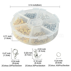 DIY Zinc Alloy Lobster Claw Clasps & 304 Stainless Steel Open Jump Rings & Brass Bead Tips Making Findings Kits&nbsp;DIY-FS0006-92