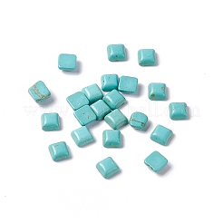 Craft Findings Dyed Synthetic Turquoise Gemstone Flat Back Cabochons&nbsp;TURQ-S263-8x8mm-01