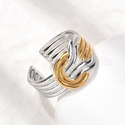 Adjustable 304 Stainless Steel Cuff Rings for Women&nbsp;RJEW-B150-01GP-02