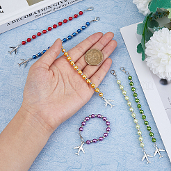 Plane Alloy & ABS Plastic Imitation Pearl Beaded Replacement Zipper Sliders&nbsp;HJEW-FH00031