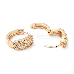 Rack Plating Brass Micro Pave Cubic Zirconia Hoop Earrings&nbsp;EJEW-P238-15KCG