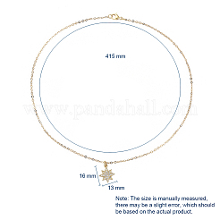 Brass Micro Pave Cubic Zirconia Pendant Necklace&nbsp;NJEW-JN02671-01