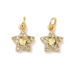 Brass Micro Pave Cubic Zirconia Pendants&nbsp;KK-A291-13A-G