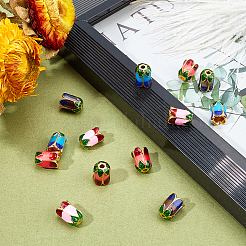 16Pcs 4 Colors Alloy Bead Caps&nbsp;ENAM-SC0002-11