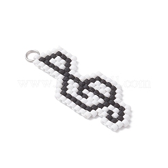 Glass Seed Beaded Musical Note Pendants&nbsp;PALLOY-MZ01052