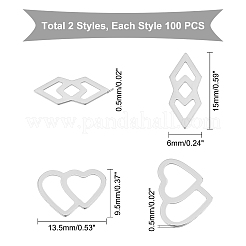 200Pcs 2 Style 304 Stainless Steel Linking Rings&nbsp;STAS-DC0007-72