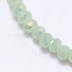 Electroplate Imitation Jade Glass Rondelle Beads Strands&nbsp;EGLA-F049B-01AB