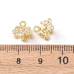 Brass with Clear Cubic Zirconia Ice Pick Pinch Bails&nbsp;KK-G551-01G-01