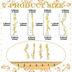 8Pcs 4 Styles Brass Micro Pave Cubic Zirconia Pendants&nbsp;KK-CJ0003-88