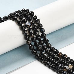 Natural Black Agate Beads Strands&nbsp;G-A246-8mm-04