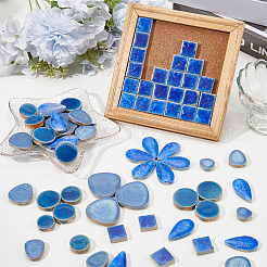 500G 4 Styles Round Porcelain Cabochons&nbsp;DIY-SP0007-69