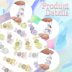 50Pcs 5 Colors Transparent Acrylic Beads&nbsp;MACR-FS0001-83