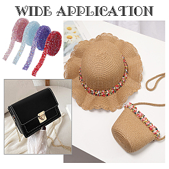 4yards 4 colors AB Color Resin Hotfix Rhinestone Trimming&nbsp;DIY-WR0003-68