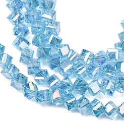 Electroplate Transparent Glass Beads Strands&nbsp;GL-CBA7A17-01A-08