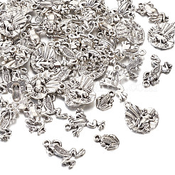 Tibetan Style Alloy Frog Shape Pendants & Rhinestone Settings&nbsp;TIBEP-TA0002-34AS-RS