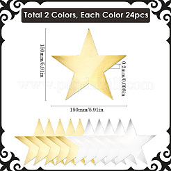 48Pcs 2 Colors Paper Glitter Star Wall Decoration&nbsp;AJEW-SP0001-16B