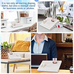 7-Slot Wooden Place Card Display Stands&nbsp;ODIS-WH0029-52D
