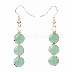 7 Pairs 7 Style Natural Mixed Gemstoone Round Beaded Dangle Earrings&nbsp;EJEW-JE05070