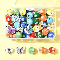 Printed Wood Beads&nbsp;WOOD-FS0001-29