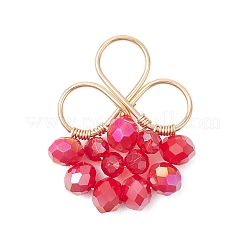 4Pcs 4 Colors Electroplate Glass Beaded Pendants&nbsp;PALLOY-TA00314