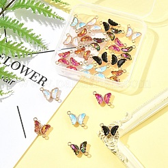 24Pcs 6 Colors Alloy Glass Connector Charms&nbsp;FIND-FS0003-51