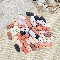 64Pcs 16 Colors 1-Hole Plastic Buttons&nbsp;DIY-GF0011-43