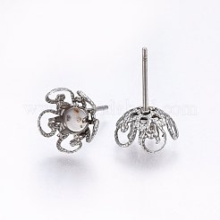 Non-Tarnish 201 Stainless Steel Stud Earring Settings&nbsp;STAS-I095-12P