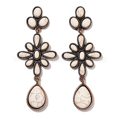 Alloy Synthetic Turquoise Dangle Stud Earrings&nbsp;EJEW-U053-06R
