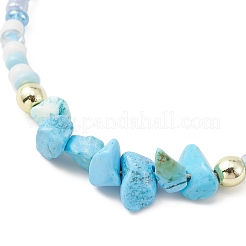 3Pcs 3 Style Natural Mixed Gemstone Chips & Glass Seed Braided Bead Bracelets Sets&nbsp;BJEW-JB09573