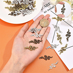 40Pcs 4 Colors Snake Alloy Pendants&nbsp;TIBEP-SC0001-82