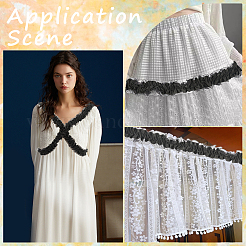 Polyester Pleated Lace Ribbon&nbsp;OCOR-WH20001-21A