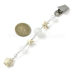 Ocean Theme Dyed Synthetic Turquoise Starfish & Turtle Credit Card Clip Pullers&nbsp;JEWB-BR00130-01