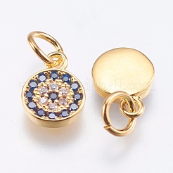 Brass Micro Pave Cubic Zirconia Charms&nbsp;RB-I077-26G-RS
