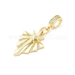 Brass Micro Pave Cubic Zirconia Pendants&nbsp;KK-S510-09G