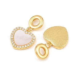 Brass Micro Pave Clear Cubic Zirconia European Charms&nbsp;KK-Z140-26G