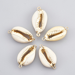 Electroplate Cowrie Shell Links connectors&nbsp;SHEL-S274-31