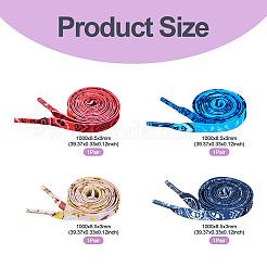 4 Pairs 4 Colors Flower Pattern Polyester Shoelaces&nbsp;FIND-TA0010-30