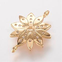 Brass Micro Pave Cubic Zirconia Links&nbsp;ZIRC-K061-57