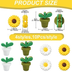20Pcs 4 Styles Food Grade Eco-Friendly Silicone Focal Beads&nbsp;SIL-YW0001-18