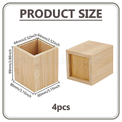 4Pcs Square Bamboo Pen Holders&nbsp;AJEW-GO0005-14